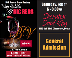 Tiny Bubbles and Big Reds Ticket for Saturday, February 1st, 2025