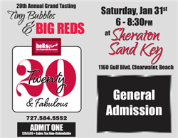 Tiny Bubbles and Big Reds General Admission Ticket for Saturday, January 31st